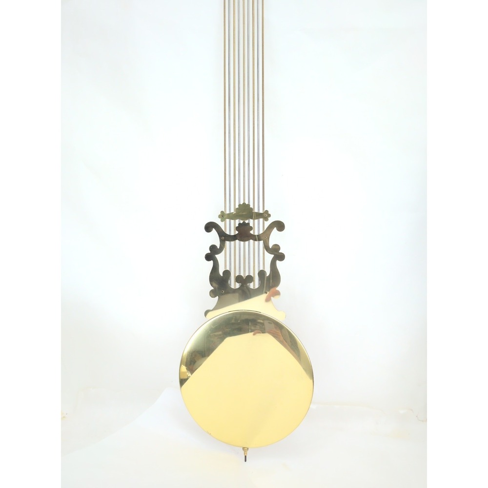 Grandfather Clock Lyre Pendulum 41.5" Brass Silver Miller Hermle Allen